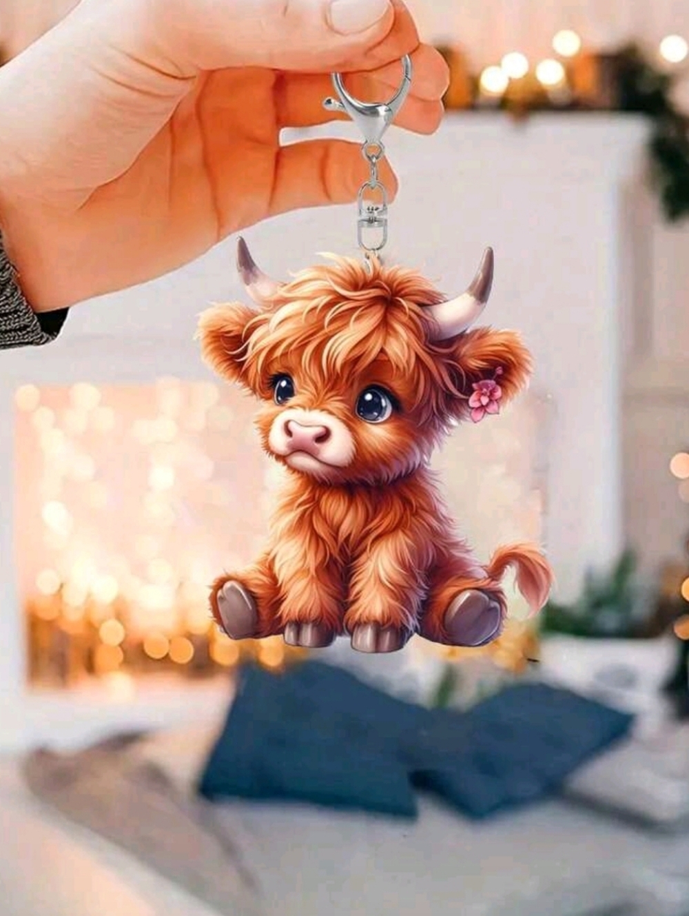 NIP: Cute 🐄Highland Cow🐄 Bagcharm/Keyring - Picture 6 of 7